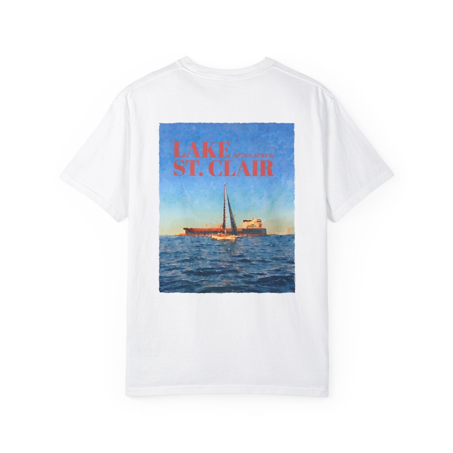 Lake St. Clair Tee - Freighter & Sailboat