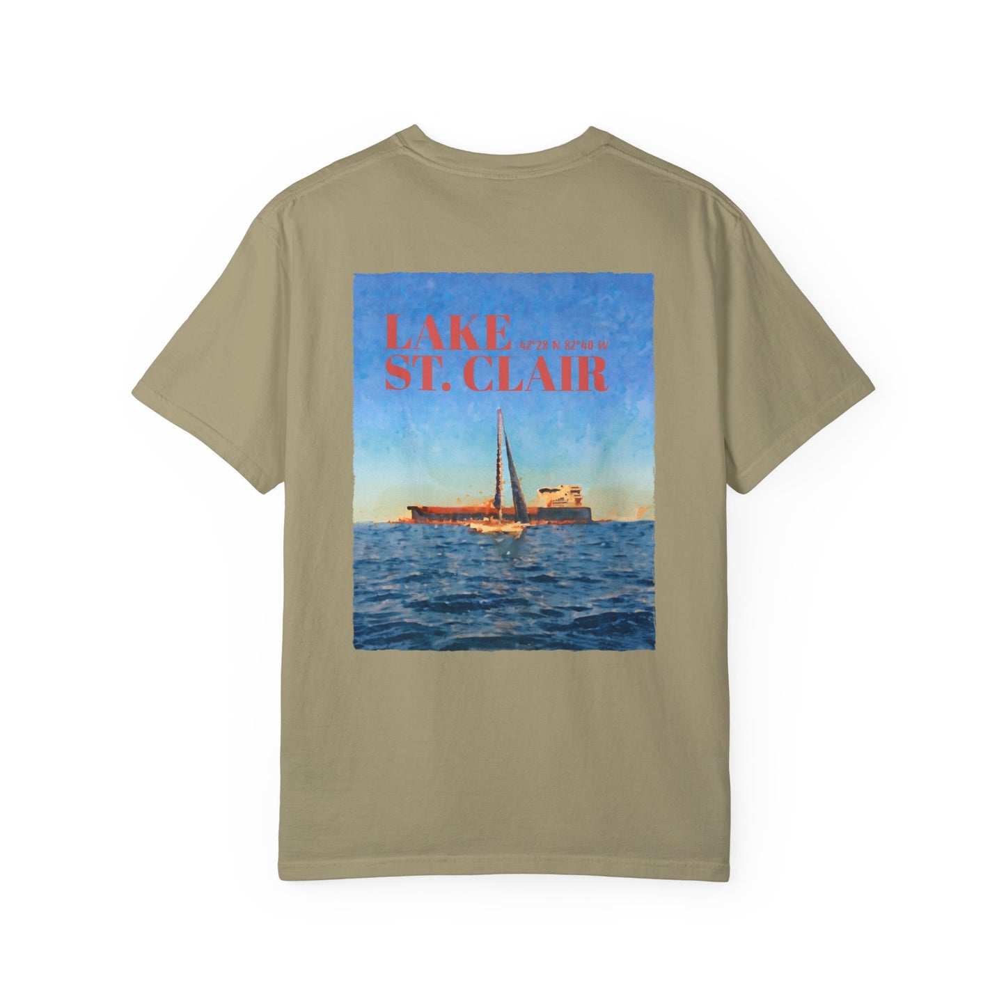 Lake St. Clair Tee - Freighter & Sailboat