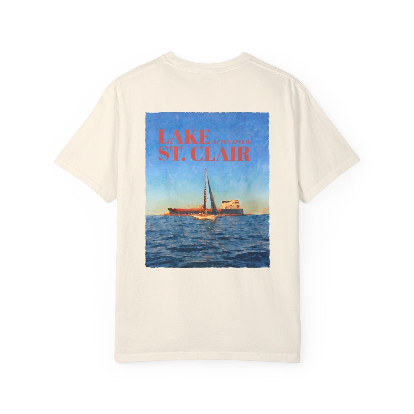 Lake St. Clair Tee - Freighter & Sailboat