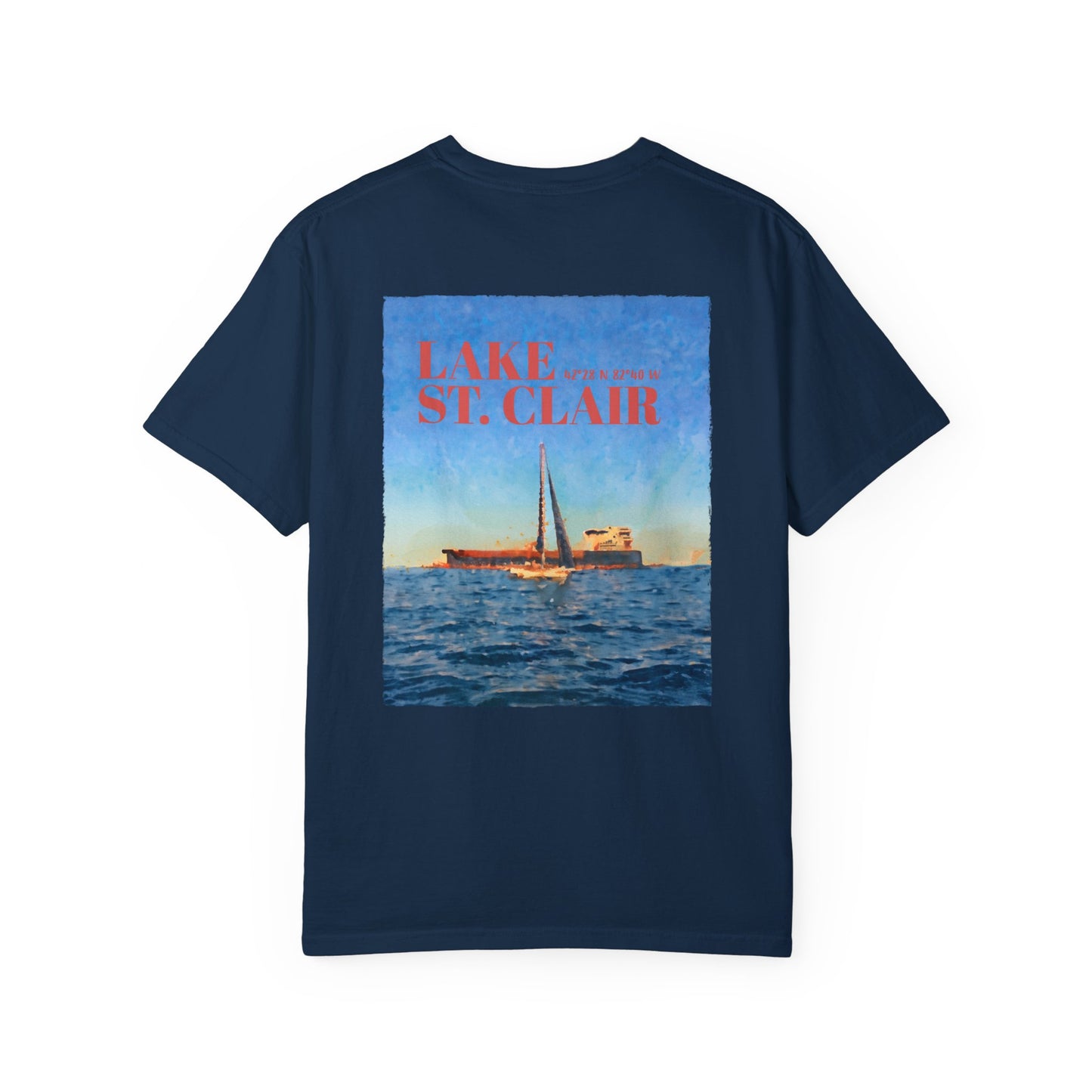 Lake St. Clair Tee - Freighter & Sailboat
