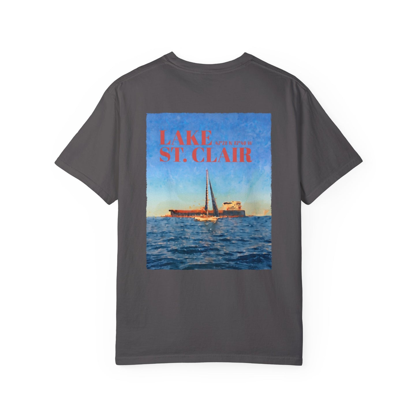 Lake St. Clair Tee - Freighter & Sailboat