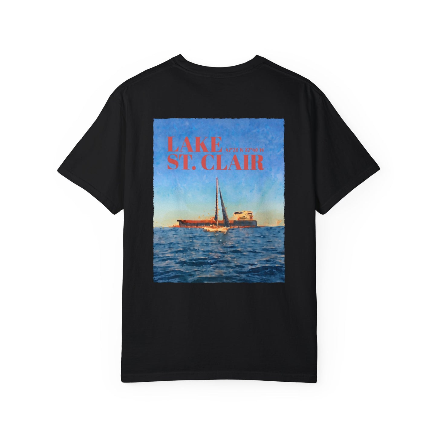 Lake St. Clair Tee - Freighter & Sailboat
