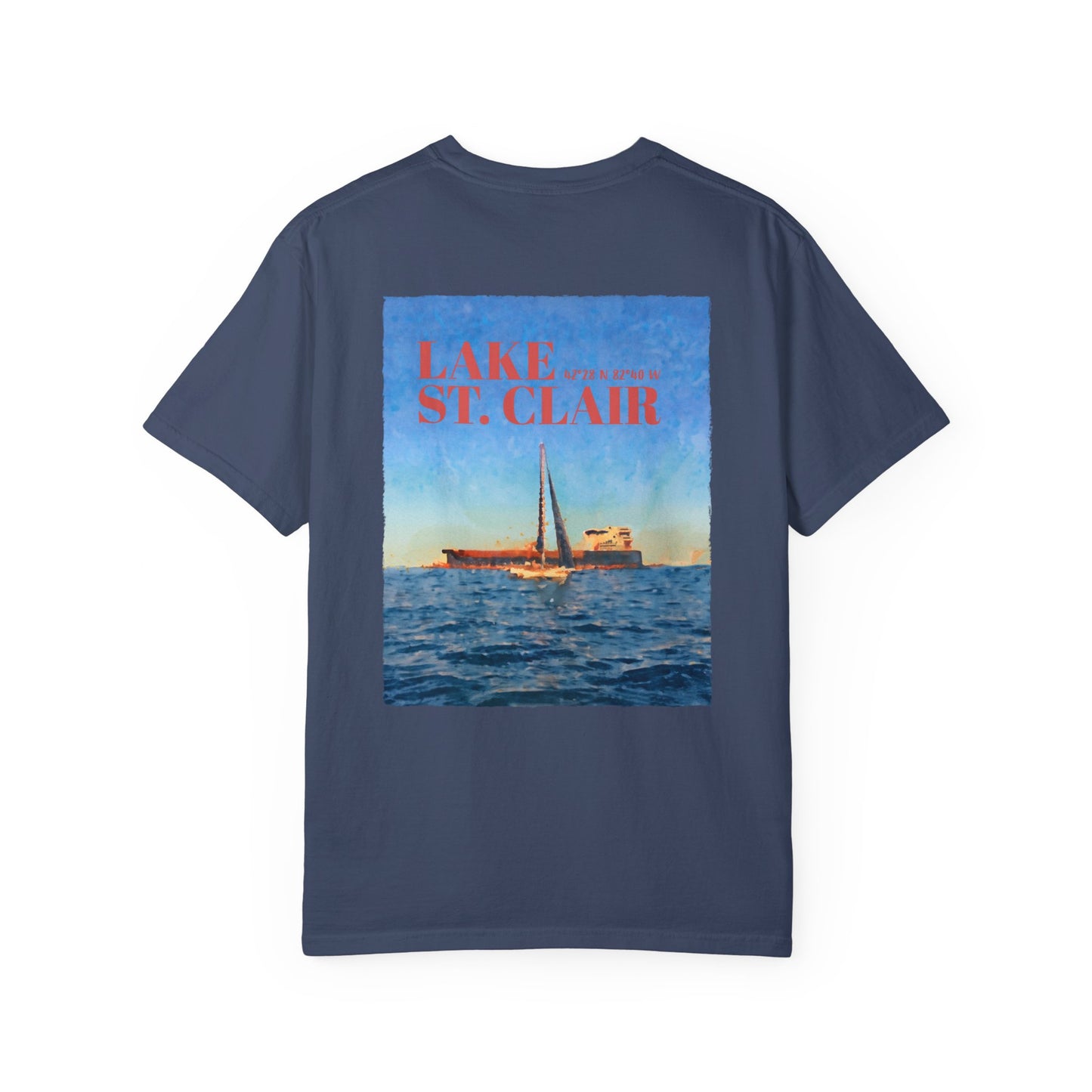 Lake St. Clair Tee - Freighter & Sailboat