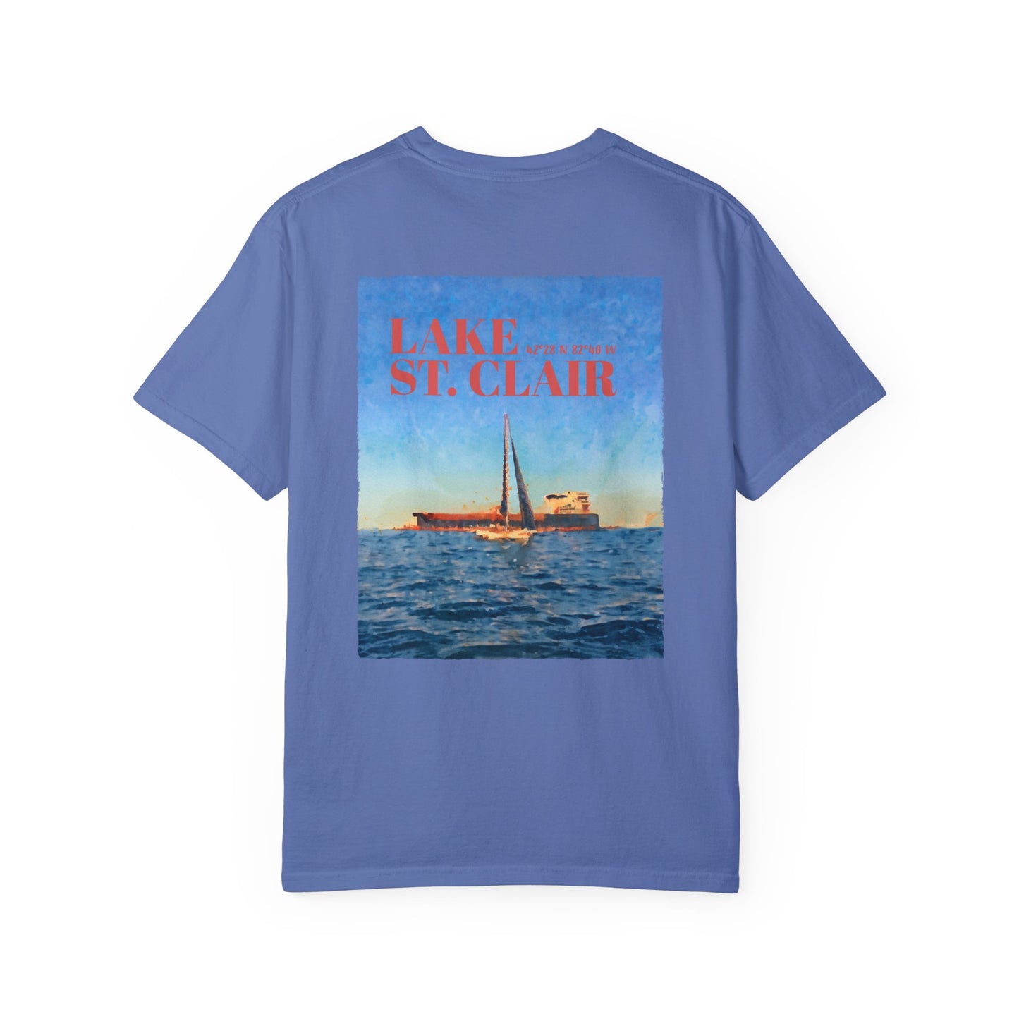 Lake St. Clair Tee - Freighter & Sailboat